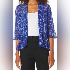 NEW Petite Sizes MULTIPLES 3/4 Sleeve Circle Flounce Hem Open Front Jacket $59